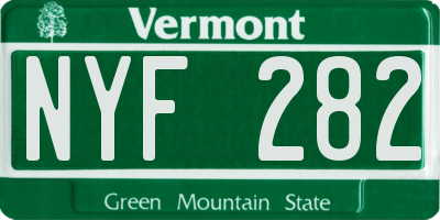 VT license plate NYF282