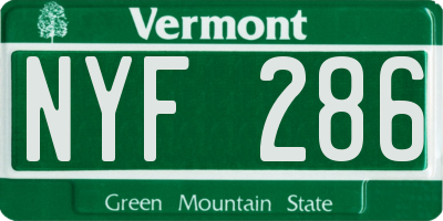 VT license plate NYF286