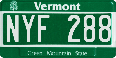 VT license plate NYF288