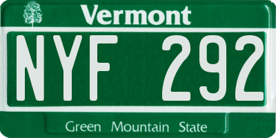 VT license plate NYF292