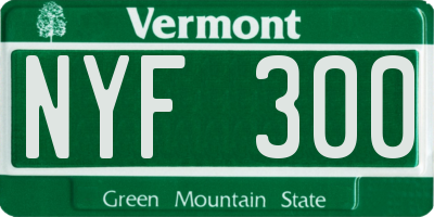 VT license plate NYF300