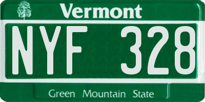 VT license plate NYF328