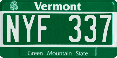 VT license plate NYF337