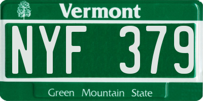 VT license plate NYF379