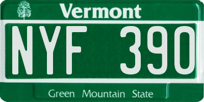 VT license plate NYF390
