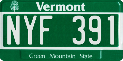 VT license plate NYF391