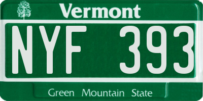 VT license plate NYF393