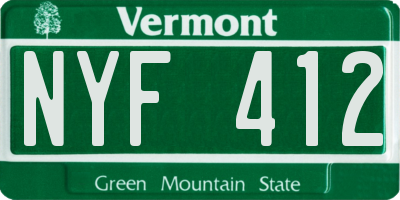 VT license plate NYF412