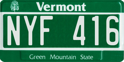 VT license plate NYF416