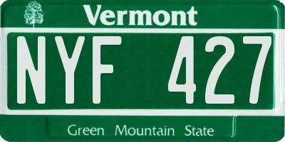 VT license plate NYF427