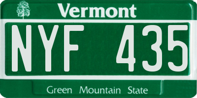 VT license plate NYF435