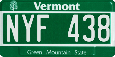 VT license plate NYF438