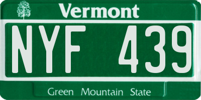 VT license plate NYF439