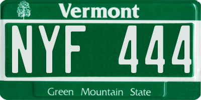 VT license plate NYF444