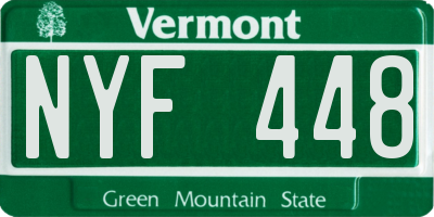 VT license plate NYF448