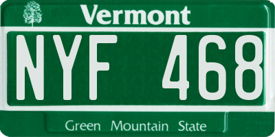 VT license plate NYF468