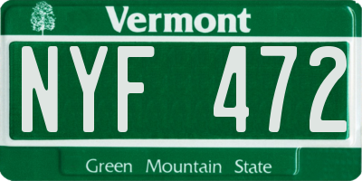 VT license plate NYF472