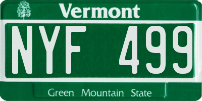 VT license plate NYF499
