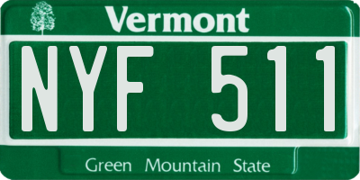 VT license plate NYF511