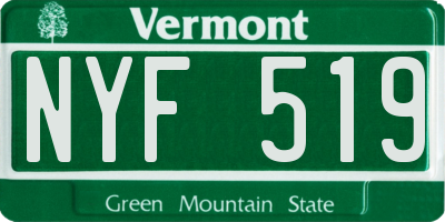 VT license plate NYF519