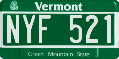 VT license plate NYF521