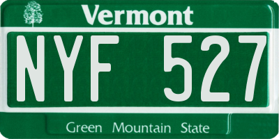 VT license plate NYF527