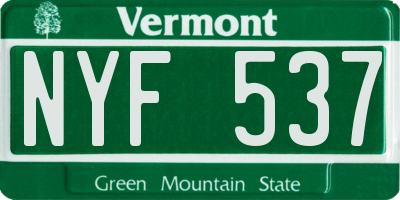 VT license plate NYF537