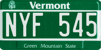 VT license plate NYF545