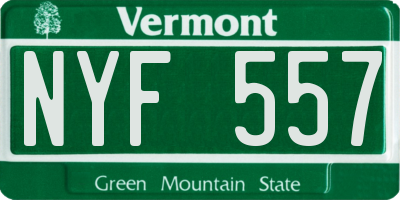 VT license plate NYF557