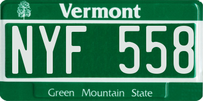 VT license plate NYF558