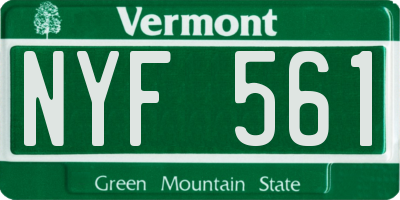 VT license plate NYF561