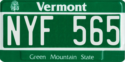VT license plate NYF565