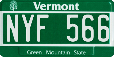 VT license plate NYF566