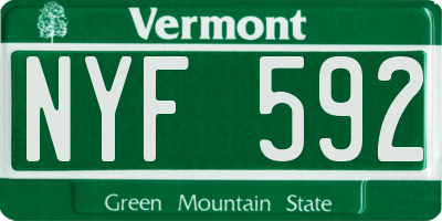 VT license plate NYF592