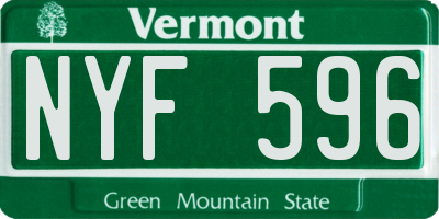 VT license plate NYF596
