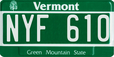 VT license plate NYF610