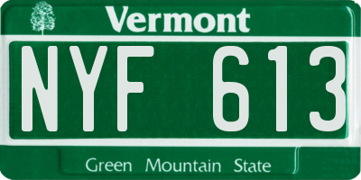 VT license plate NYF613