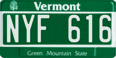 VT license plate NYF616