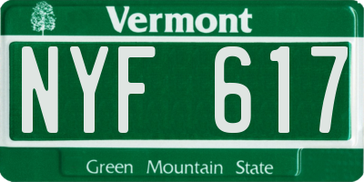 VT license plate NYF617