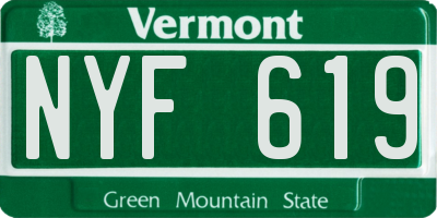 VT license plate NYF619