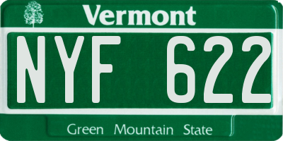 VT license plate NYF622