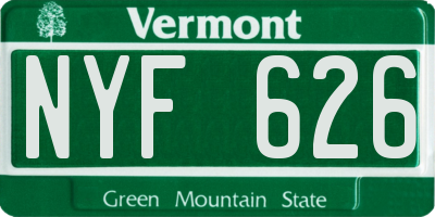 VT license plate NYF626