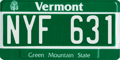 VT license plate NYF631