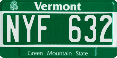 VT license plate NYF632
