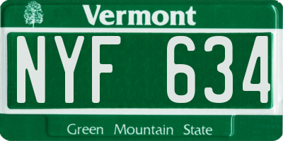 VT license plate NYF634