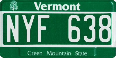 VT license plate NYF638