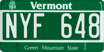 VT license plate NYF648