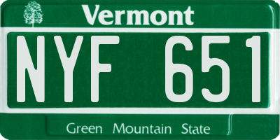 VT license plate NYF651