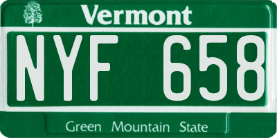 VT license plate NYF658