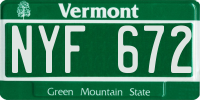 VT license plate NYF672